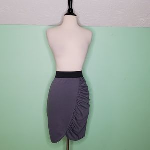 Love Notes Gray Asymmetrical Mini Skirt